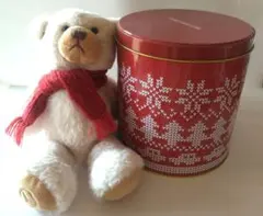 Mercedes-Benz ぬいぐるみ 赤いスカーフ付き 缶入り