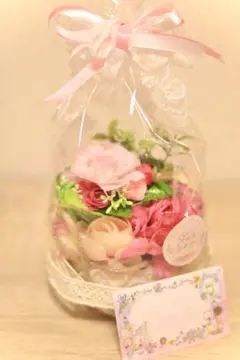 造花アレンジメント ピンク系