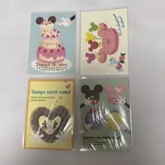 ミッキーマウス ポストカード 4枚セット