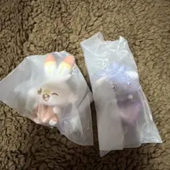 ポケピース きらめきハートキーホルダー ヒバニー　ニャスパー