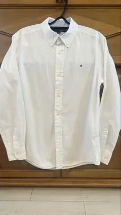 TOMMY HILFIGER メンズ 長袖 シャツ 白 無地 トミーヒルフィガー