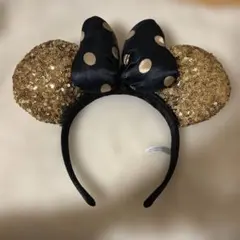 ミニーマウス耳カチューシャ ゴールド
