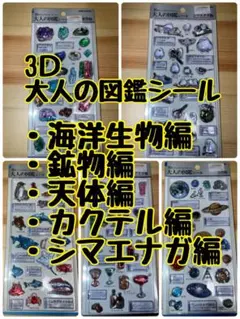 3Dビジュアルコレクション　大人の図鑑シール 5枚セット