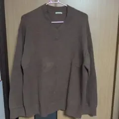 Vネック ニット ブラウン メンズ