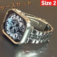【ケース付】Apple Watch クロス メタルバンド シルバー　S2