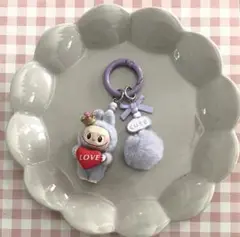 LABUBU キーホルダー♡王冠　ハートラブブ　ストラップ