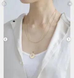 美品　ANEMONE コインネックレス ゴールドカラー