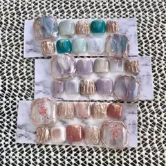 W ネイルチップ　アウトレット　フットネイル　ペディキュア　Mサイズ　脚用