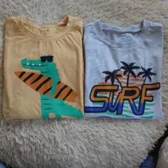Pekkle 半袖Tシャツ 2枚セット サーフ柄 ワニ柄 5サイズのサムネイル