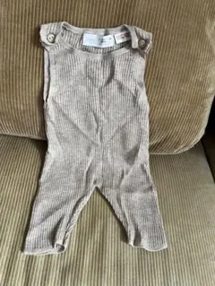 ZARA ベージュ リブ編みロンパース