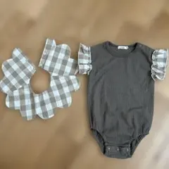 PAIR MANON ブラウンロンパースとスタイセット