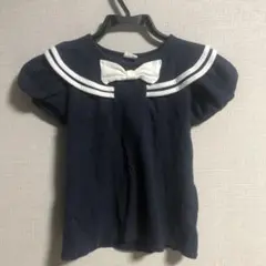 BeedesBee ネイビー セーラー襟 半袖ワンピース