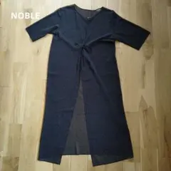 NOBLE　五分袖　カーディガン　羽織　ドット　ブラック　日本製　シアーのサムネイル