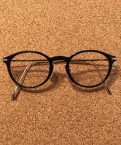 白山眼鏡店 TITANIUM チタニウム D5 丸メガネ(度入り) 黒 ラウンド 