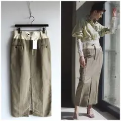 新品24SS JANE SMITH レーヨンリネンコンビネーションスカート 38のサムネイル