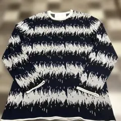 whitemountaineeringネイビーとホワイトのニットセーターOサイズ