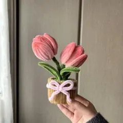 モールフラワー チューリップ 鉢植え 枯れない花 ハンドメイド