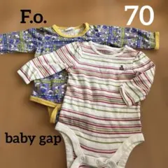 コ35◎長袖トップス　シャツ　ロンパースセット/F.o./gap