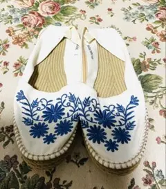 GLエスパドリーユ 刺繍 フラットシューズ Lサイズ《大特価気分のサムネイル