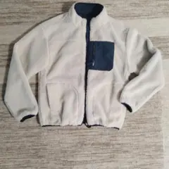 メンズリバーシブルジャケット ホワイト＆ ネイビー ポケット付き