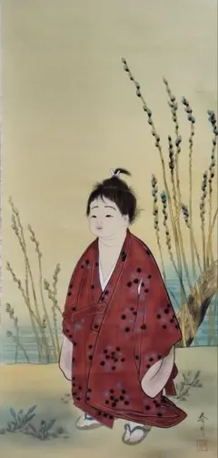 複製/横山大観/無我図/工芸/桐共箱付/布袋屋掛軸HI-621 - メルカリ