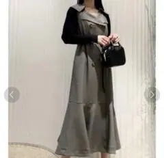 大特価　snidel スナイデル ビックカラートレンチワンピース グレー