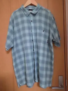 patagonia オンブレチェック 半袖シャツ XL ブルーのサムネイル