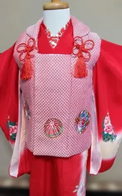 女児一つ身　辻が花着物　被布セット
