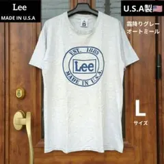 USA製【 Lee】ヴィンテージTシャツ/アメカジ/霜降りグレー/円形ロゴ/L