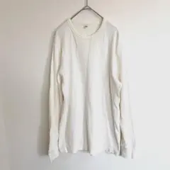 メンズ　UNIQLO【ユニクロ】長袖　カットソー　ワッフル　【L】　オフホワイト