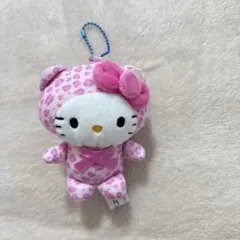 サンリオ　ハローキティ　マスコット　ヒョウ柄　ピンク