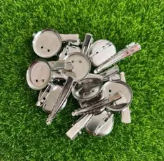 2WAY コサージュピン 台座25mm ブローチピン クリップ付き 15個