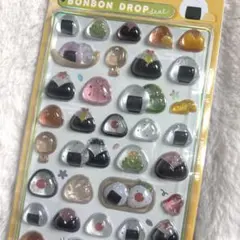 ボンボンドロップシール　おにぎり　和柄　日本食　食べ物　新作　シール帳