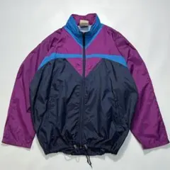 80s〜 アディダス ナイロンジャケット M ドローコード 刺繍 ☆7641
