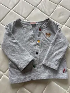 MIKI HOUSE ミキハウス グレー 刺繍 長袖 カーディガン