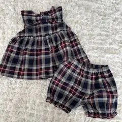 SLAP SLIP 70〜80cm チェック ワンピースとショートパンツセット