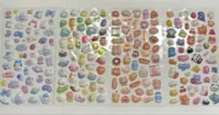 パン　小鳥　動物　ボンボンドロップシール　ぷくぷくシール　3Dステッカー　4枚