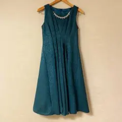 グリーンドレス スカーフ付き　Twelve agenda Mサイズ【結婚式】