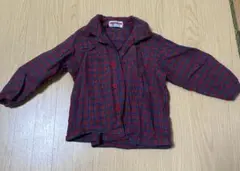 ミキハウス 赤青チェック 長袖シャツ 90