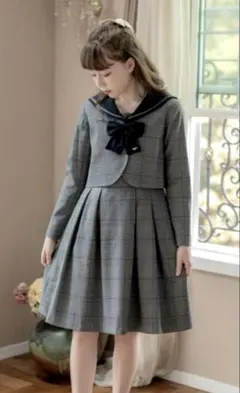 キャサリンコテージ 卒業式 セーラーボレロセットアップ チェック柄165