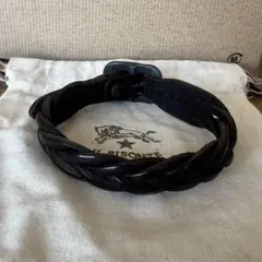IL BISONTE ブラックレザー ブレスレット