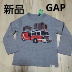 GAP 消防車プリント 長袖カットソー 100cm　グレー