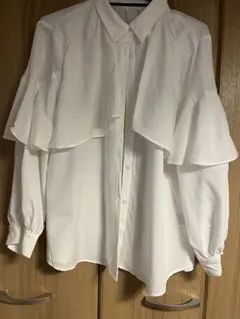 grove ブラウス　白　M フリル