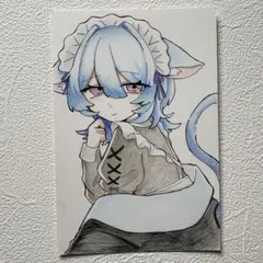 アナログ 猫耳メイド オリジナル 色紙 - メルカリ