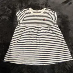 DOUBLE B ストライプ 半袖ワンピース 80cm