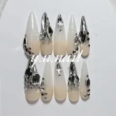 韓国　ギャル　ネイルチップ　ネイル　ロング　スナ系　量産型　y2k ワンホン