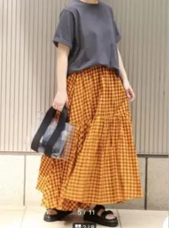 SARA MALLIKA サラマリカ CHECK LONG SKIRTのサムネイル