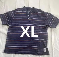 Eddie Bauer XL ストライプ Tシャツ　厚手