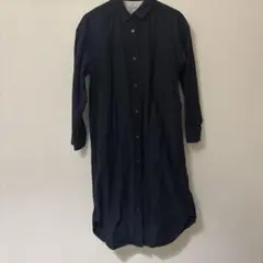 ネイビー 長袖シャツワンピース XS-S 無印