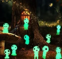 こだまミニチュア人形10体✨ 樹脂発光　もののけ姫キャラクターコレクションのサムネイル